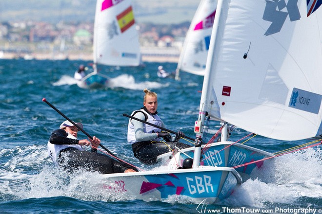 Young and Bouwmeester, Laser Radial - London 2012 Olympic Sailing Competition © Thom Touw http://www.thomtouw.com